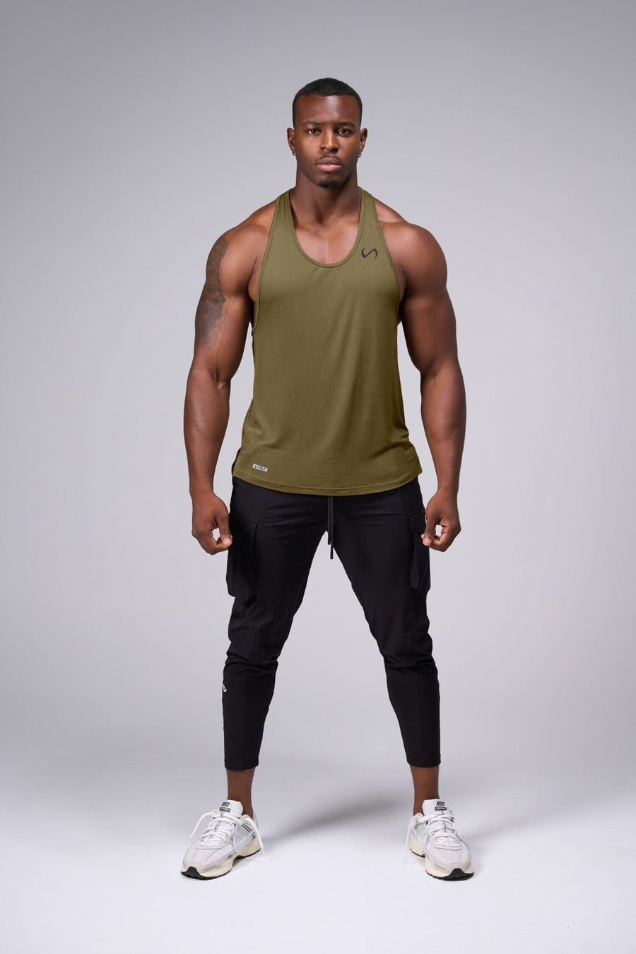 Front View Of Tactic Performance Bamboo Tank in Olive Color