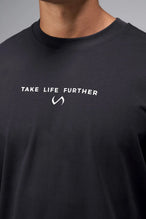 Front View Of Take Life Further Oversized Tee in Black