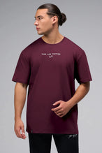 Front View Of Take Life Further Oversized Tee in Red