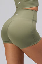 Back View Of Tempo 4 Inch Workout Shorts in Vineyard Green