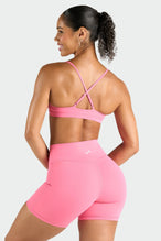 Back View of Hot Pink Tempo 6 Inch Workout Shorts