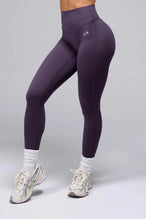 Front View Of Tempo High Waisted Workout Leggings in Grape Color