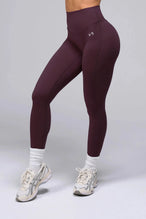 Front View Of Tempo High Waisted Workout Leggings in Wine