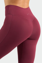 Back View of Dark Cherry Tempo Side Pocket Leggings