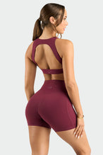 Back View of Dark Cherry Tempo Side Pocket Shorts