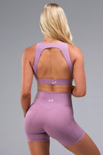 Back View of Purple TLF Tempo Side Pocket Shorts, featuring dual side pockets and a 5’5’ Inch Inseam for performance and functionality 