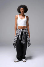 Front View Of Tempo Tank Bra in White, provides the support and flexibility you need to perform and look your best.