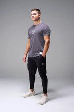 Front View of Purple TLF Cross weights Swole Tee featuring our swole fit and custom graphic print design on center back