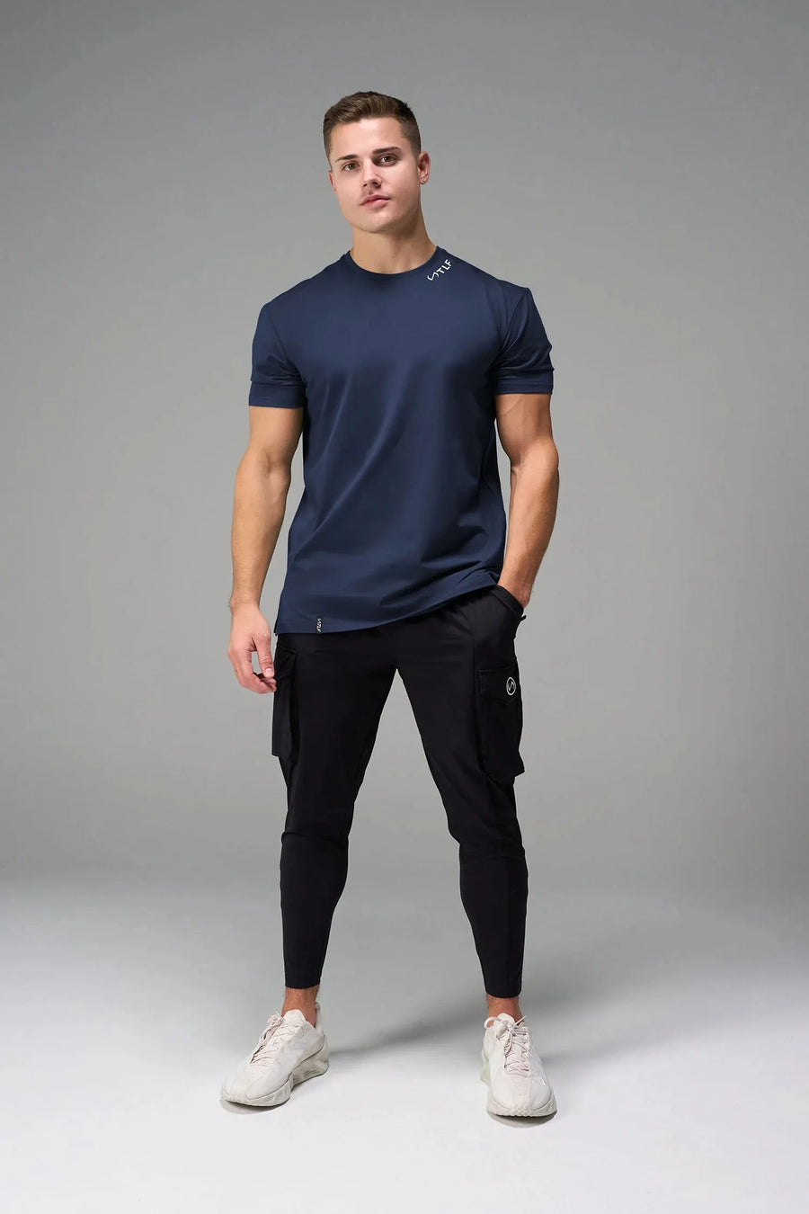 Front View Of TLF Swole Tee in Blue