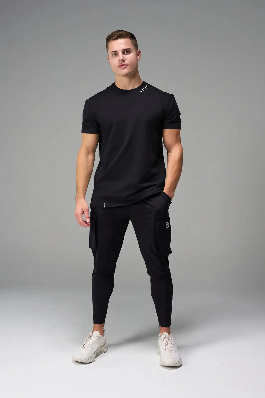 Front View Of TLF Swole Tee in Black