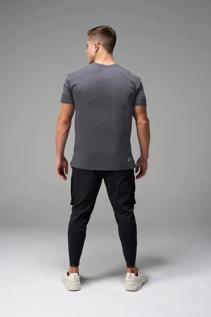 Back View Of TLF Swole Tee in Blackened Pearl Color