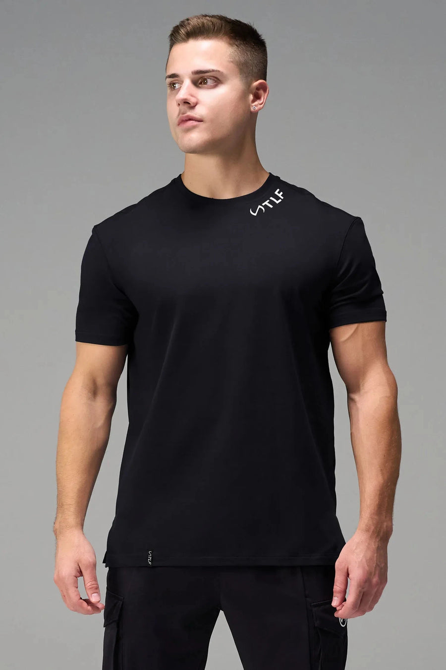 Front View Of TLF Swole Tee in Black