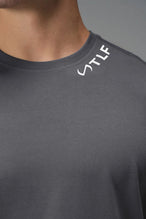 Close View Of TLF Swole Tee in Blackened Pearl Color