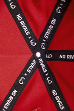 Detail View Of TLF x NR Snapback Flipped Rope Hat in Red Color