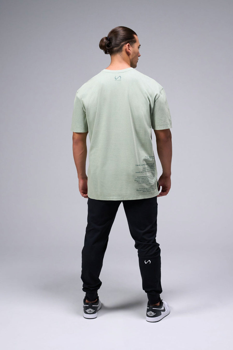 Back View Of Green Stonewash TLF TM Dura Cotton Oversized Tee