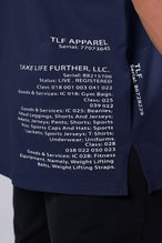 Detail Back View Of Blue Stonewash TLF TM Dura Cotton Oversized Tee