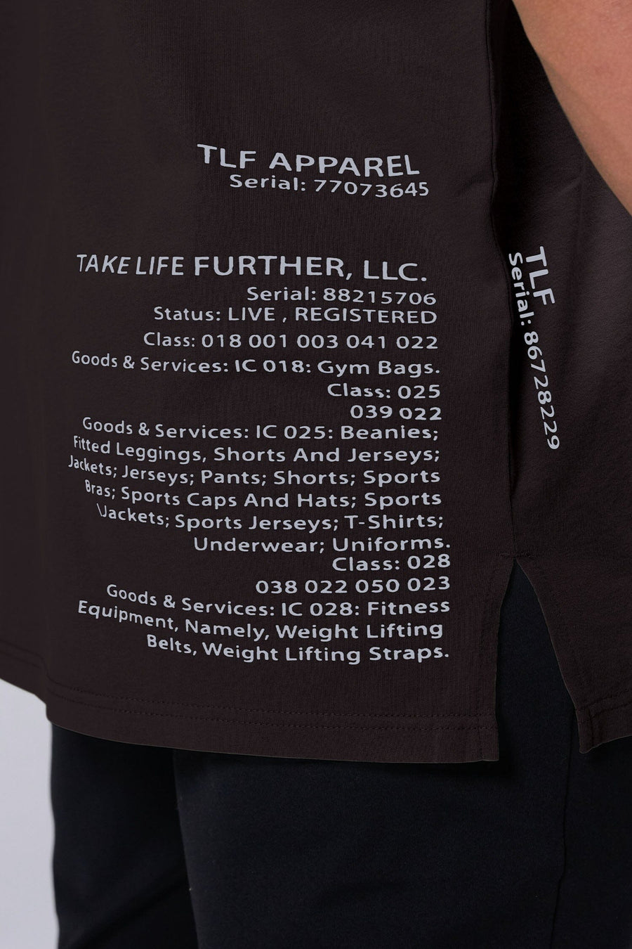 Detail Back View Of Black Stonewash TLF TM Dura Cotton Oversized Tee