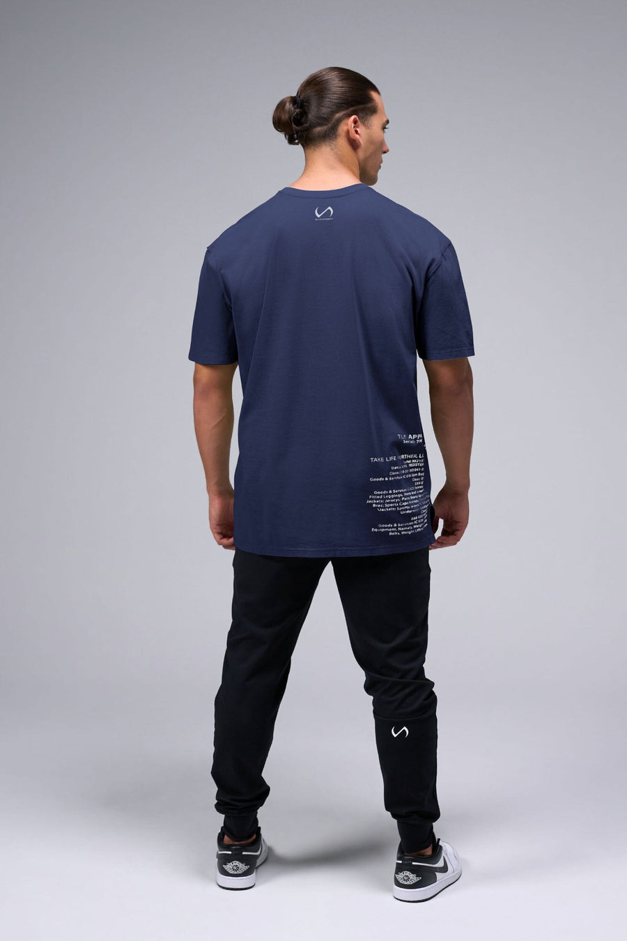 Back View Of Blue Stonewash TLF TM Dura Cotton Oversized Tee