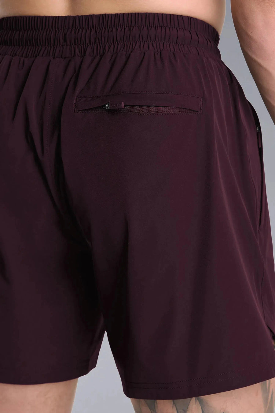 Back View of Maroon  Train Element 5 Inch Short