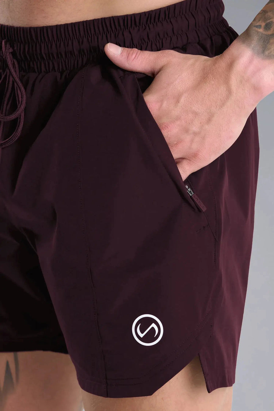 Front View of Maroon  Train Element 5 Inch Short