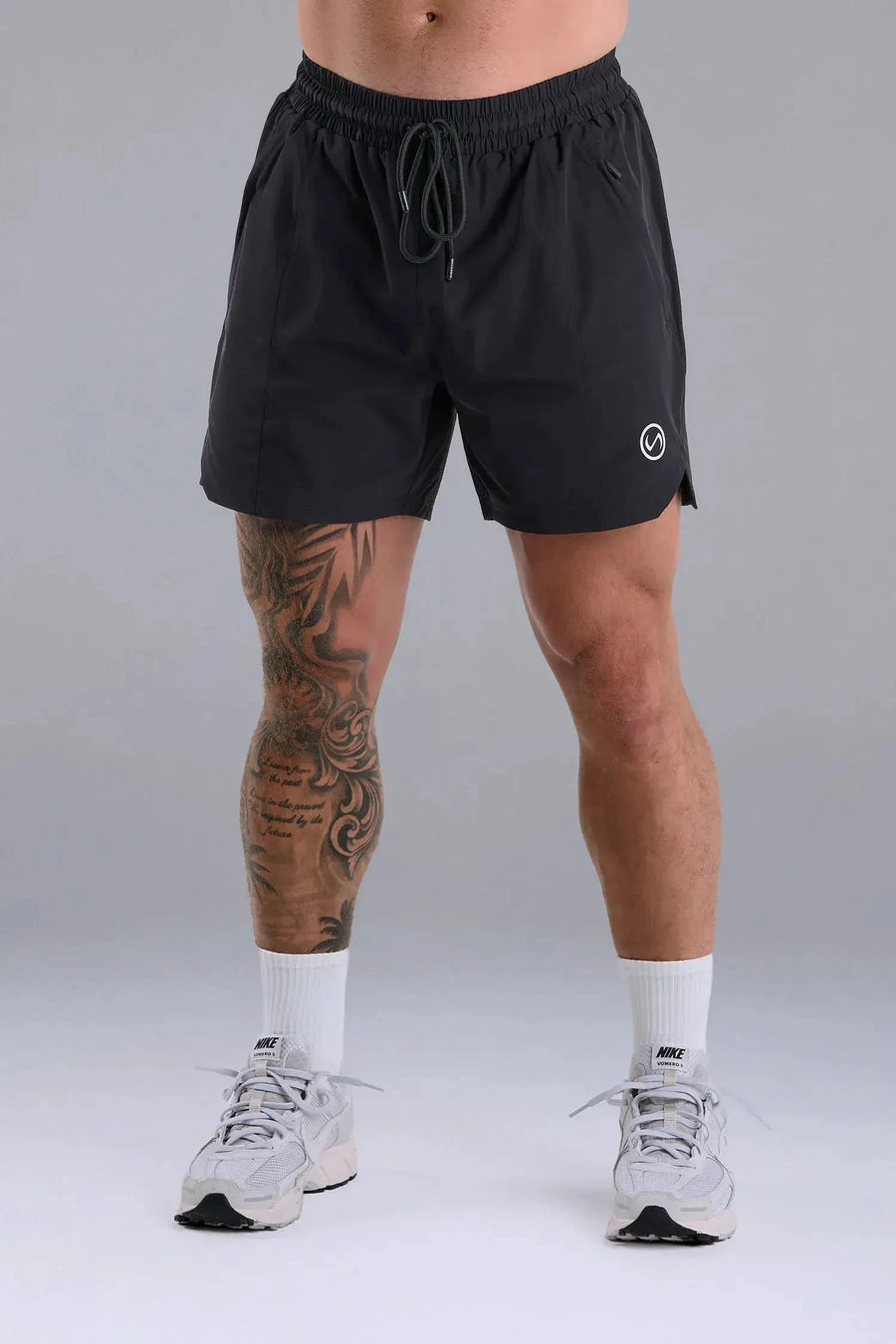Front View of Black  Train Element 5 Inch Short