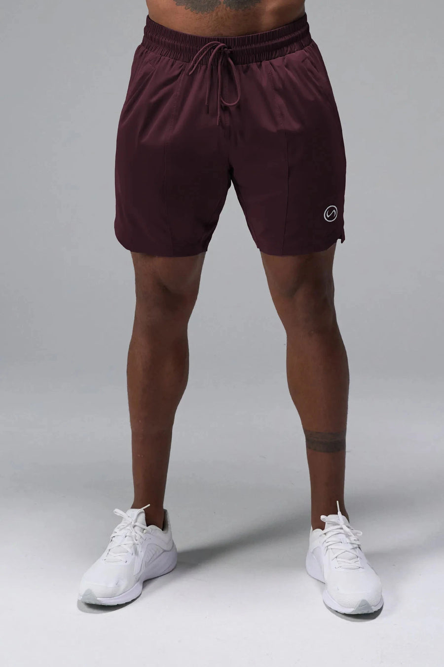 Front View of Maroon  Train Element 7 Inch Short