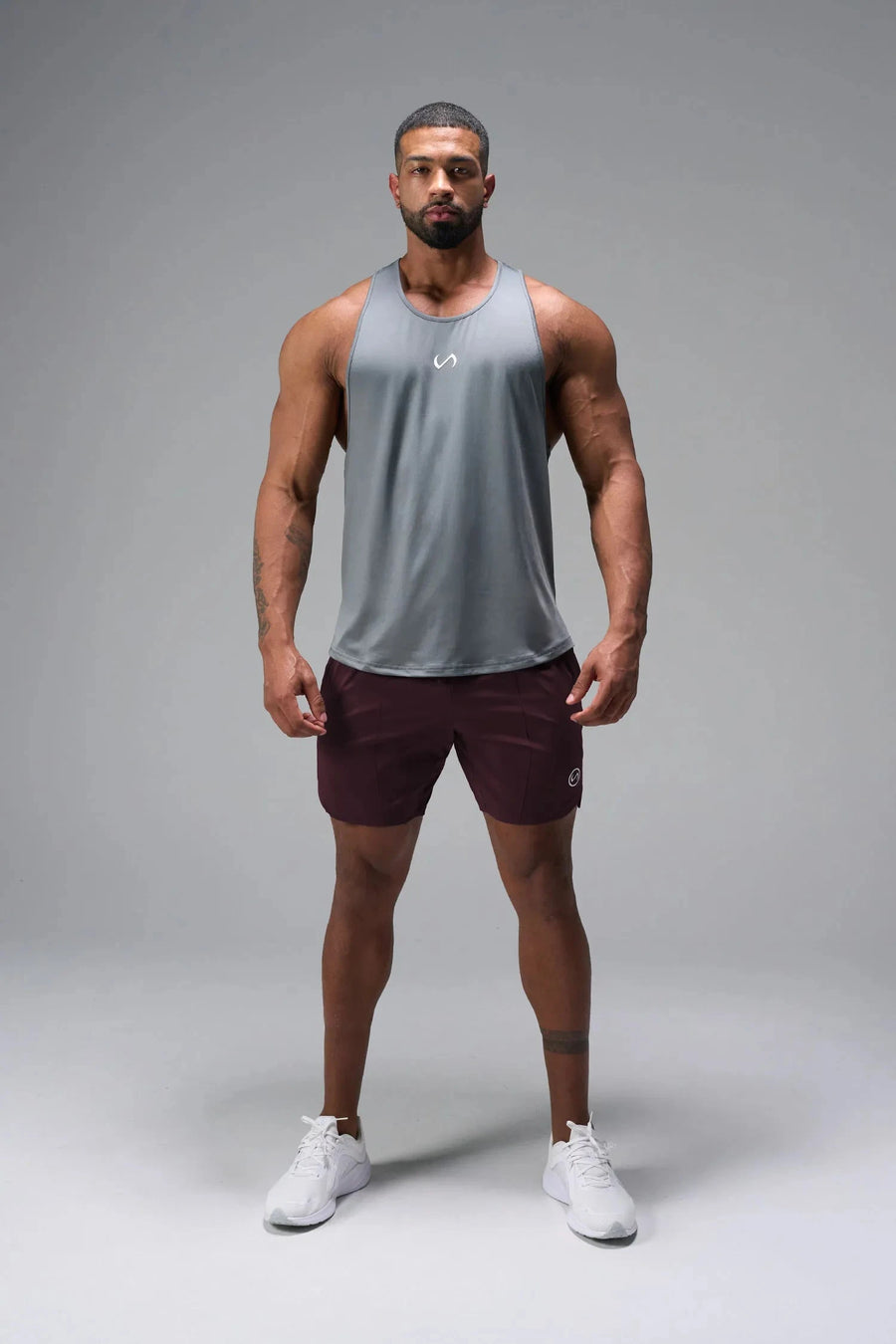 Front View of Maroon  Train Element 7 Inch Short