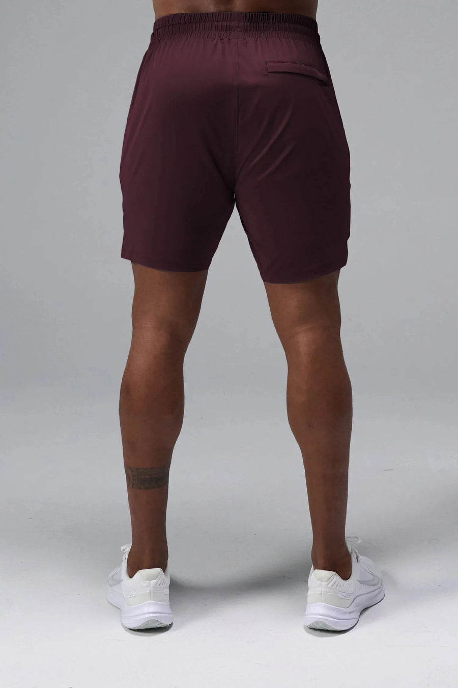 Back View of Maroon  Train Element 7 Inch Short