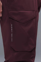 Detail Back View of Maroon TLF Train Element 7/8 Joggers 2.0, featuring side cargo pockets in an athletic 7/8 length and side zipper pockets 