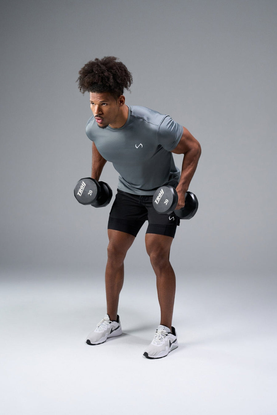 Front View of Quiet Shade TLF Infi-Dry Swole Tee, crafted with our custom swole fit and utilizing our infi-dry fabric technology 