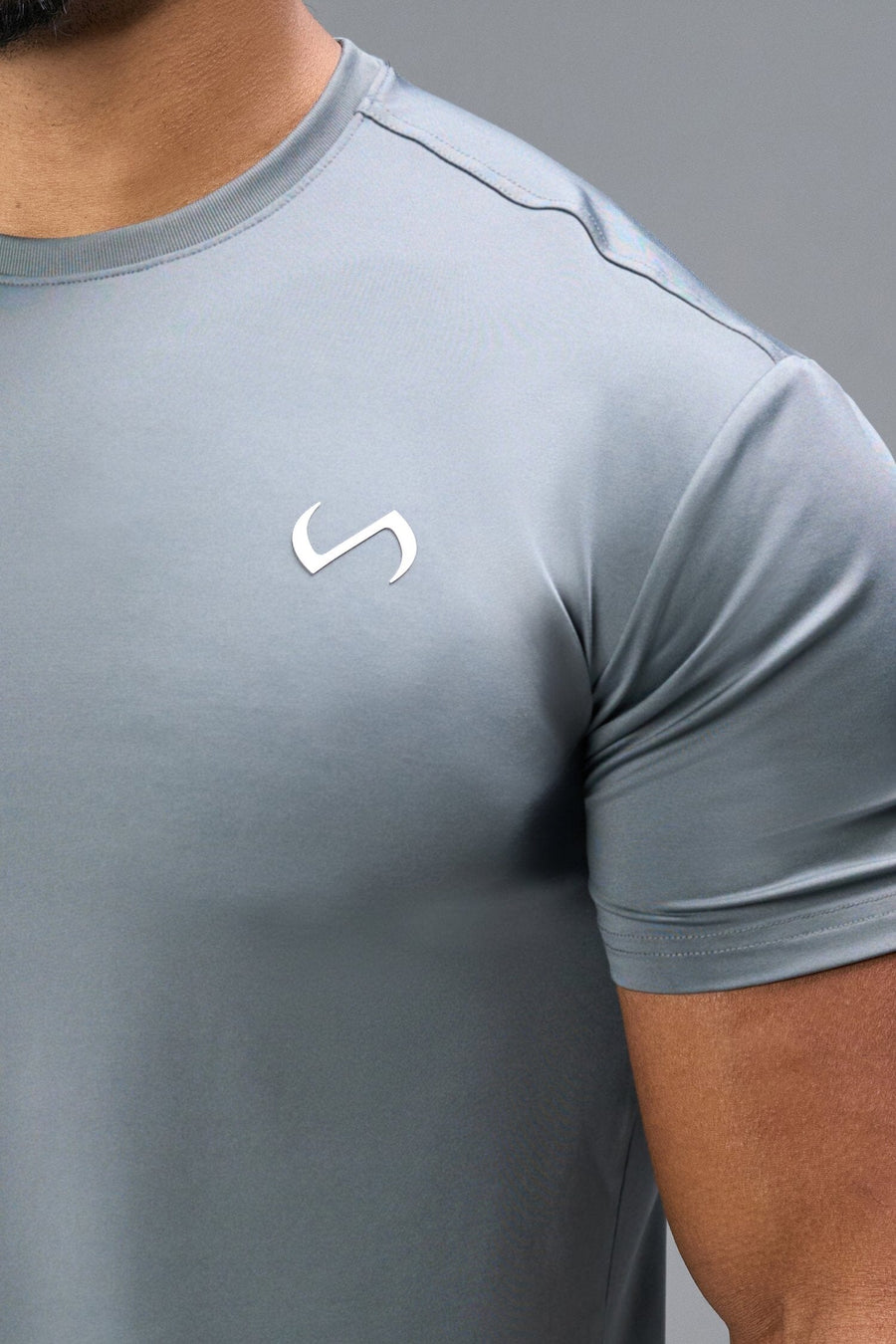 Front View of Quiet Shade TLF Infi-Dry Swole Tee, crafted with our custom swole fit and utilizing our infi-dry fabric technology 