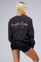 Back View of Black TLF Unisex Arc Dura Cotton Oversized Long Sleeve, durable, breathable long sleeve shirt for gym or casual wear