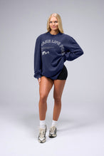 Front View Of Blue Stonewash TLF Unisex Arc Dura Cotton Oversized Long Sleeve