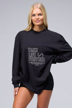 Front View Unisex Cotton Luxe Oversized Long Sleeve in Black