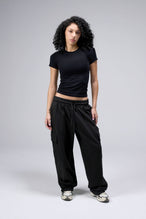 Front View Of Unisex GTS Vital Terry Cargo Joggers in Black