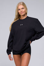 Front View Of Unisex Redefine Cotton Luxe Oversized Long Sleeve in Black
