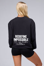 Back View Of Unisex Redefine Cotton Luxe Oversized Long Sleeve in Black