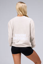 Back View Of Unisex Redefine Cotton Luxe Oversized Long Sleeve in Oat Milk