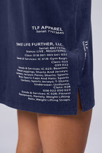 Detail Back View Of Blue Stonewash TLF Unisex TM Dura Cotton Oversized Tee