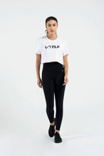 3-D Gym Crop Tee - Gym Crop Top Womens - White Black - 1