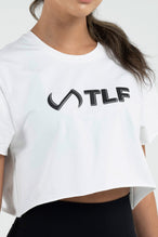3-D Gym Crop Tee - Gym Crop Top Womens - White Black - 4