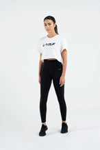 3-D Gym Crop Tee - Gym Crop Top Womens - White Black - 5