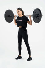 3-D Gym Crop Tee - Best Workout Crop Tops - Black White - 6
