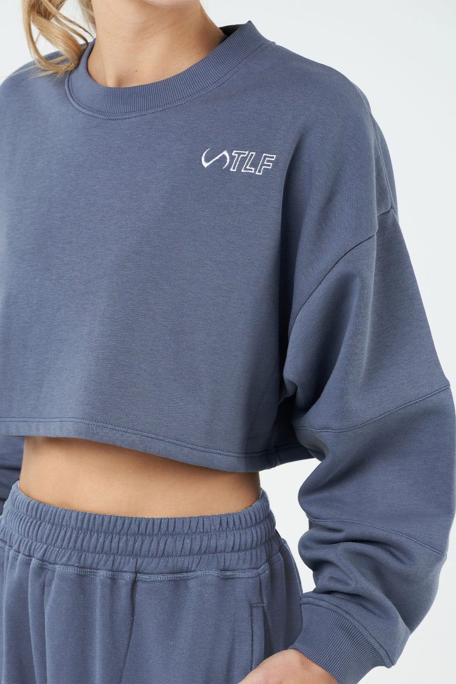 TLF Chill Fleece Oversized Crop Sweatshirt - Womens Oversized Sweatshirt – Gray - 3