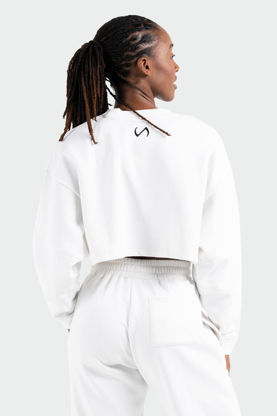 TLF Chill Fleece Oversized Crop Sweatshirt - Oversized White Sweatshirt - White - 2