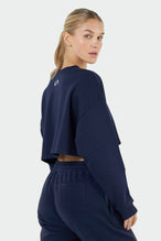 TLF Chill Fleece Oversized Crop Sweatshirt - Womens Oversized Sweatshirts - Navy - 3
