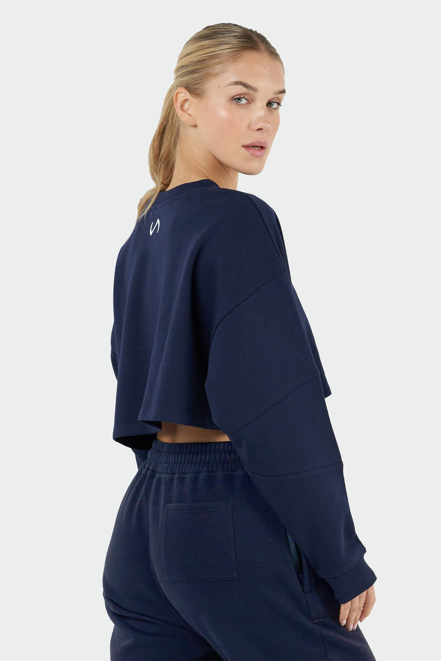 TLF Chill Fleece Oversized Crop Sweatshirt - Womens Oversized Sweatshirts - Navy - 3