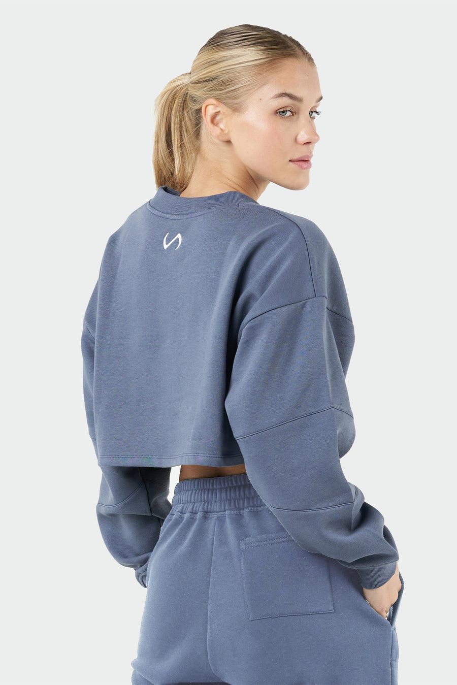 TLF Chill Fleece Oversized Crop Sweatshirt - Womens Oversized Sweatshirt – Gray - 2