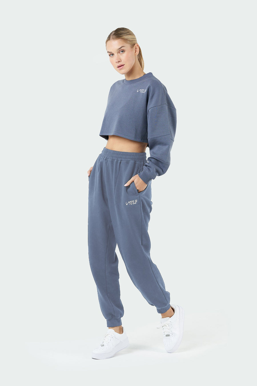 TLF Chill Fleece Oversized Crop Sweatshirt - Womens Oversized Sweatshirt – Gray - 5