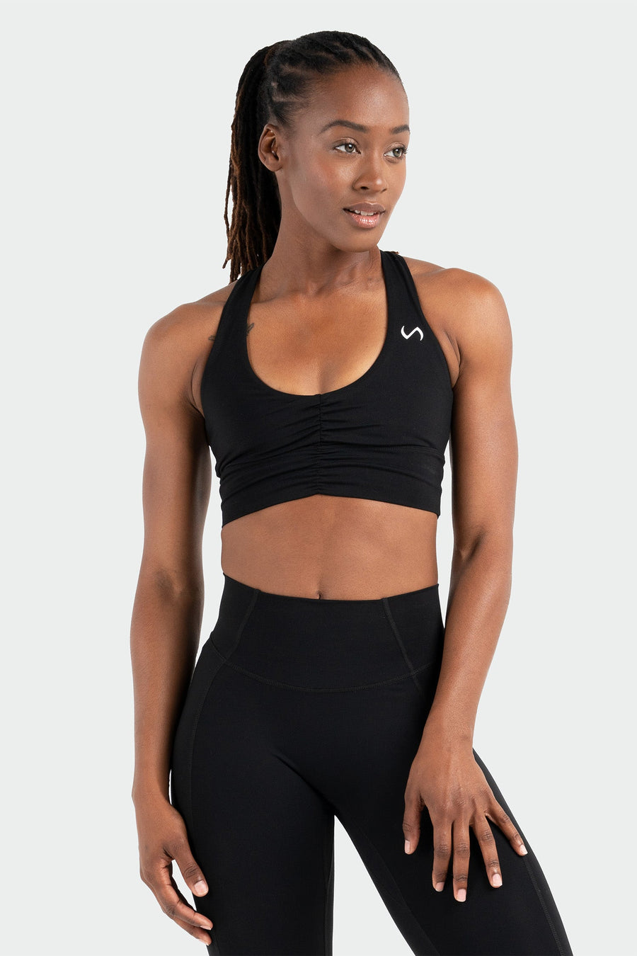 TLF Contour Halter Sports Bra - Halter Top Sports Bra - Black - 1